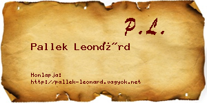 Pallek Leonárd névjegykártya